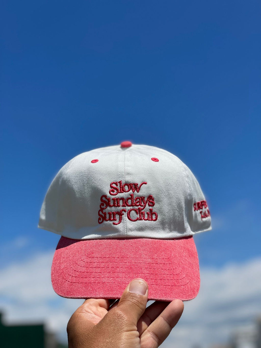 Slow Sunday Surf Club Hat - White / Red
