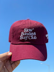 Slow Sunday Surf Club Hat - Maroon Red